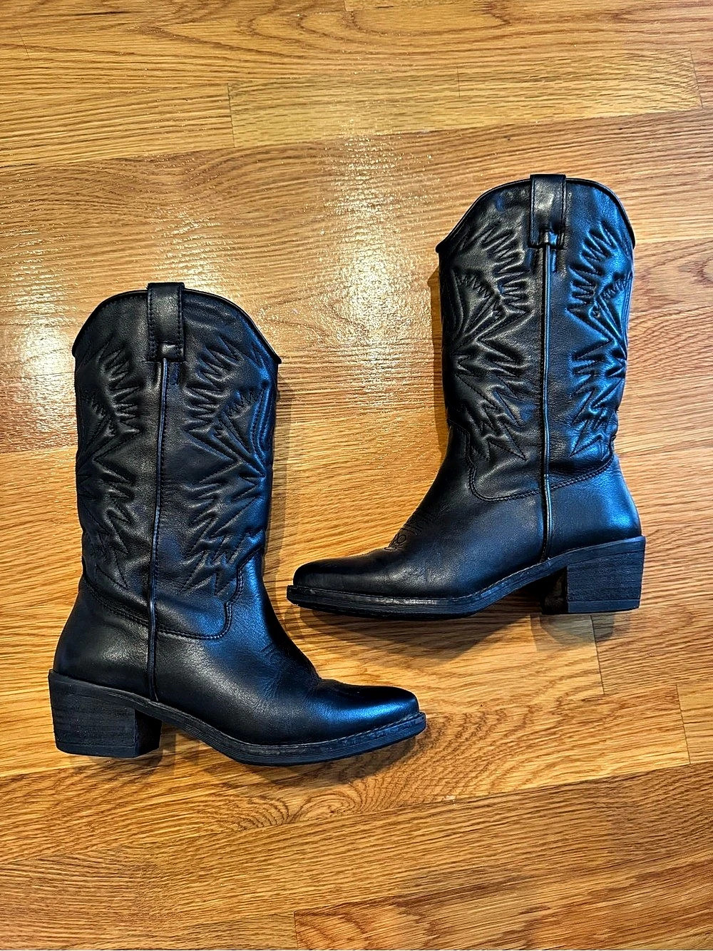 Steve Madden Cowboy Boots Black